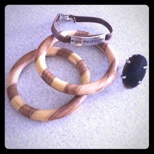 Bundle of bracelets and geode ring